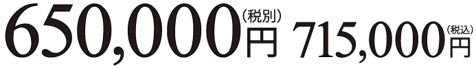 650,000円(税別) 715,000円(税込)